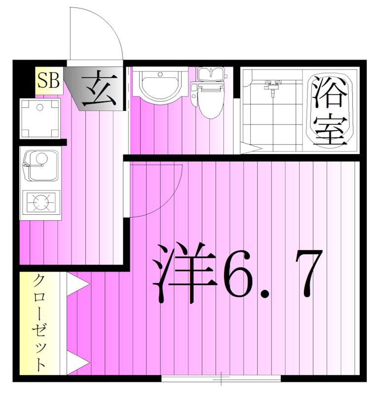 LA PREMIERE(1K/1階)の間取り写真