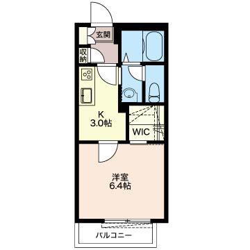 ベルハート湘南(1K/1階)の間取り写真