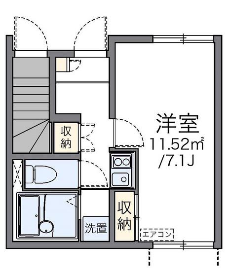 レオネクストマールフ(1K/1階)の間取り写真