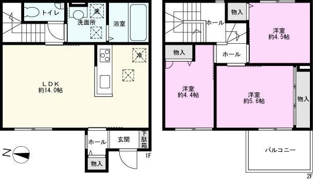 ALTO TERRACE(3LDK/1階)の間取り写真