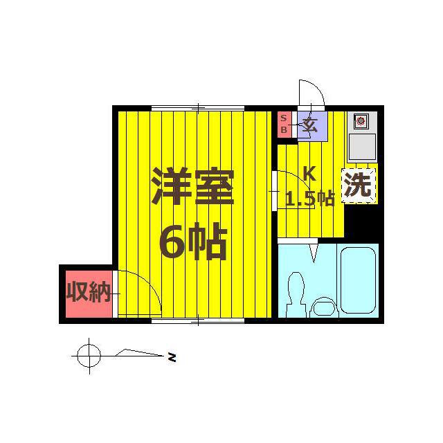 昭建コーポ(1K/2階)の間取り写真