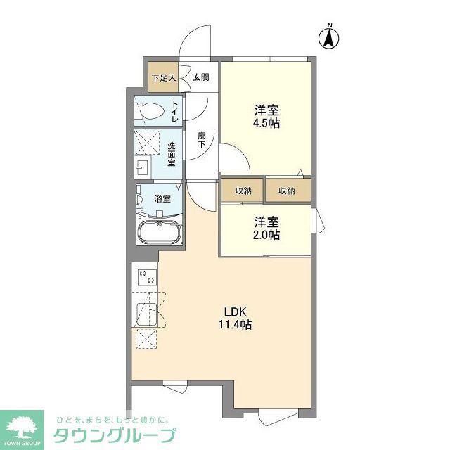 ウェルスクエア八幡山(2LDK/3階)の間取り写真