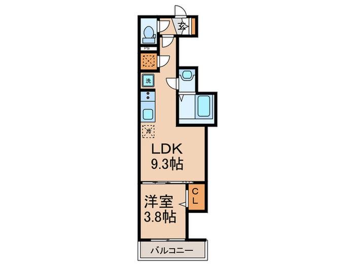 F ASECIA THIO(1LDK/2階)の間取り写真