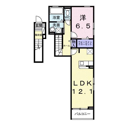 セレーノ エム(1LDK/2階)の間取り写真