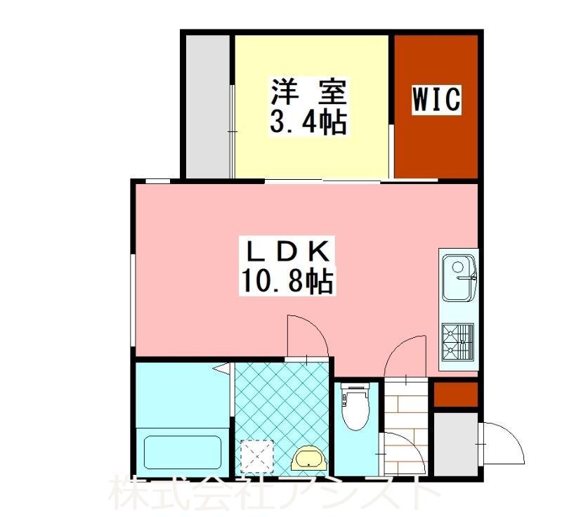 TRIOVE飯塚バスターミナル前(1LDK/2階)の間取り写真