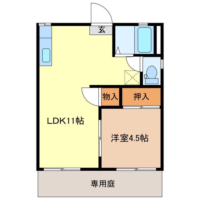 CEREZOC棟(1LDK/1階)の間取り写真