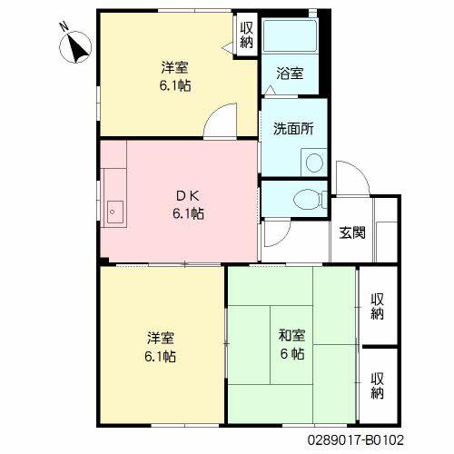 シャーメゾン昴 B棟(3DK/2階)の間取り写真