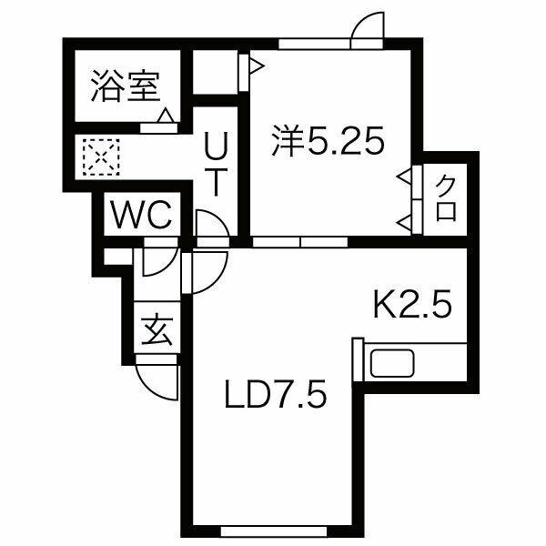 ファミリーマンションN39(1LDK/2階)の間取り写真