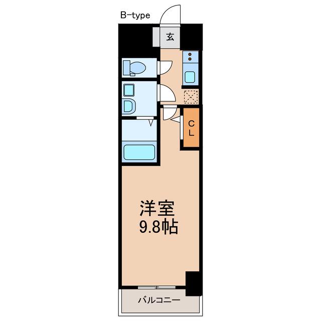 S-RESIDENCE勝川駅前(1K/4階)の間取り写真