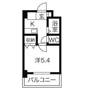 びいI千種(1K/5階)の間取り写真