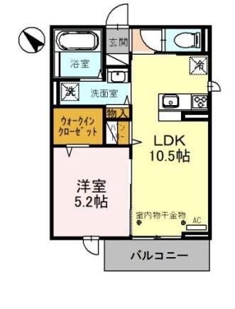 サクラソラ(1LDK/2階)の間取り写真