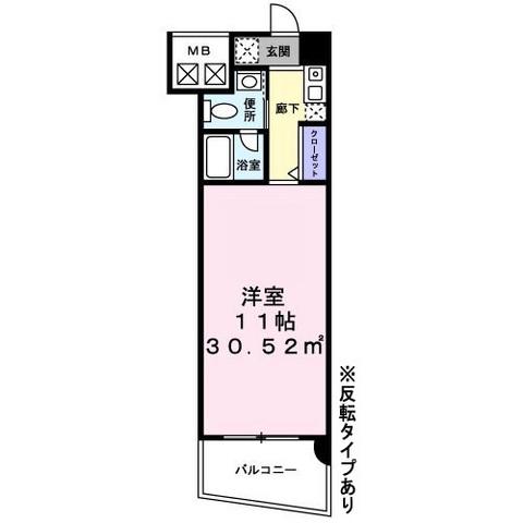 ティラヴェント 北梅田(1K/3階)の間取り写真
