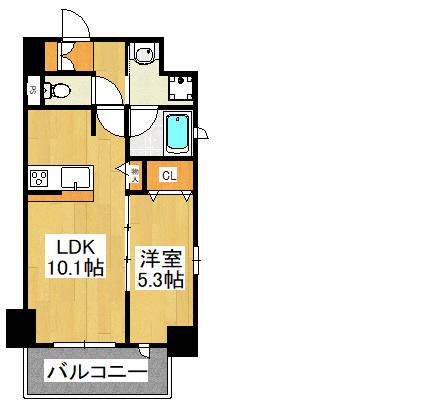 フェアリア船橋(1LDK/3階)の間取り写真