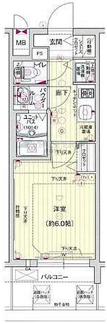 プレサンス玉造駅前(1K/7階)の間取り写真
