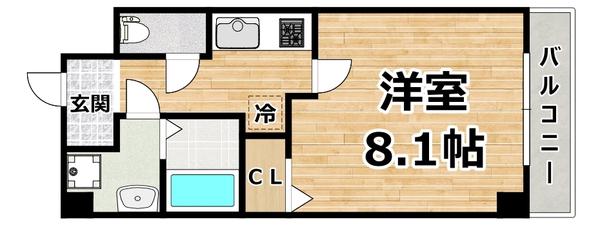 BLANCCOURT塚本(1K/4階)の間取り写真