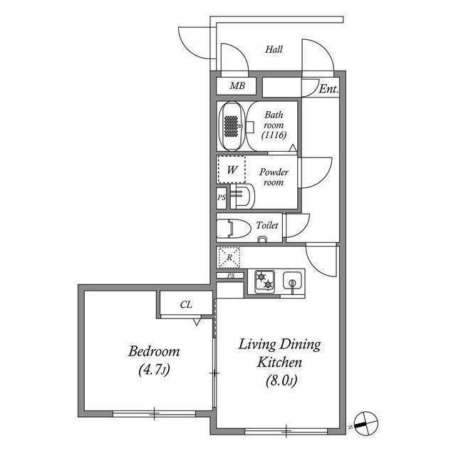 SOLASIA RESIDENCE荻窪II(1LDK/3階)の間取り写真