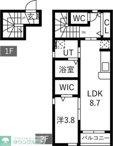 LEAD東仙台(1LDK/2階)の間取り写真