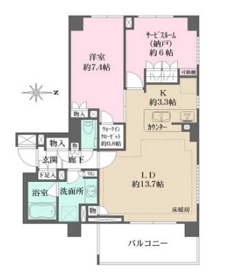 BELISTA四谷大京町(1SLDK/1階)の間取り写真