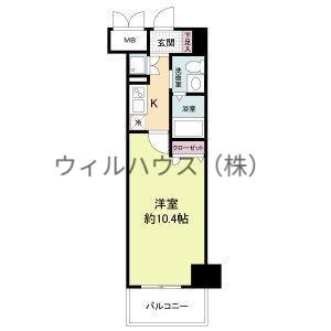 フェニックスレジデンス堺東(1K/2階)の間取り写真