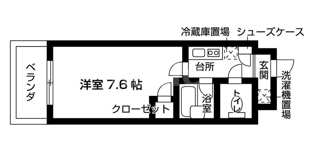 カメリアスチューデントコート(1K/3階)の間取り写真