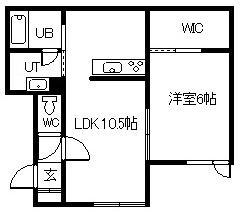 PEACE 622B(1LDK/2階)の間取り写真