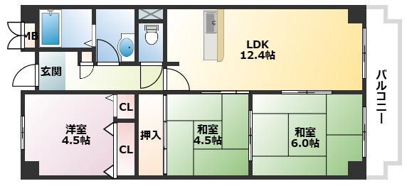 オルテンシア神戸(3LDK/2階)の間取り写真