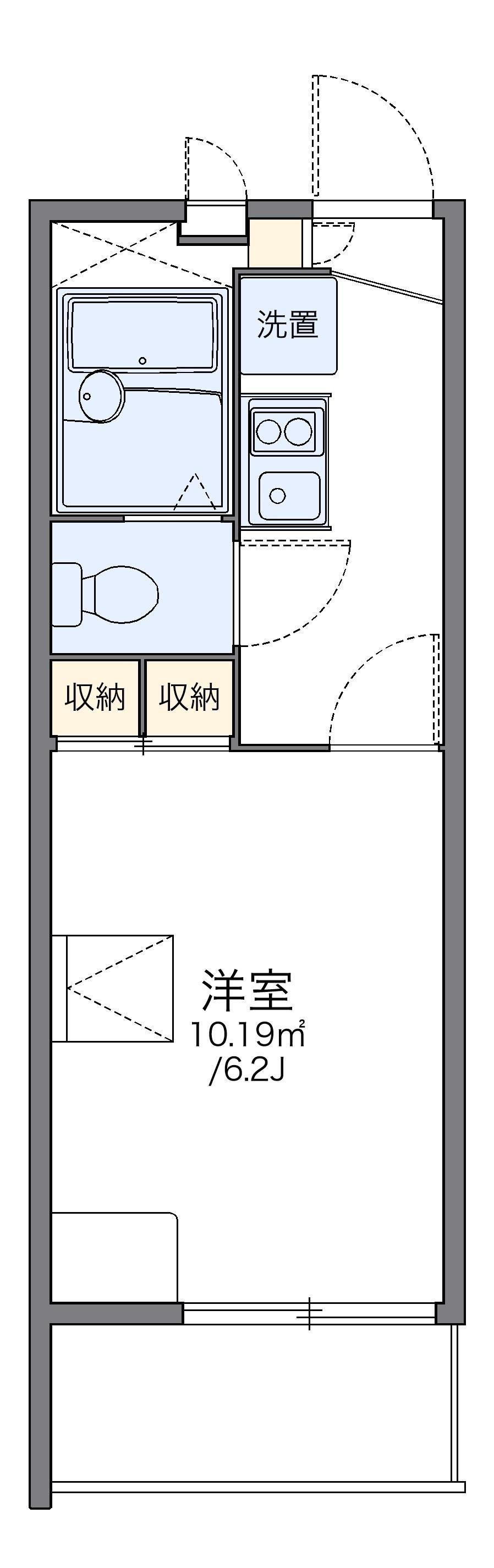 レオパレス原田(1K/2階)の間取り写真