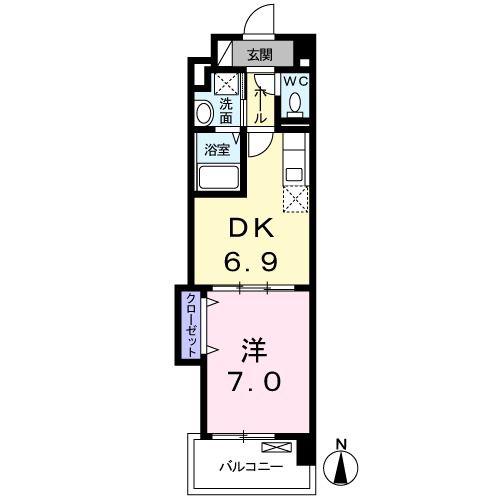 イリーデ・カーサ(1DK/5階)の間取り写真