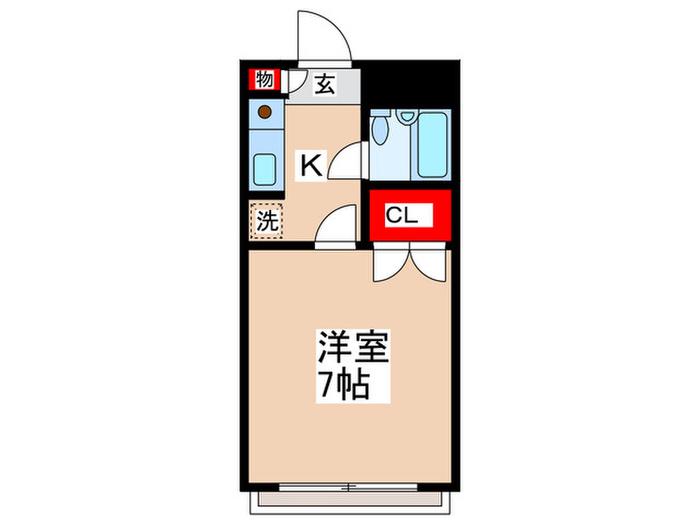 ヴィラ仲宿(1K/2階)の間取り写真