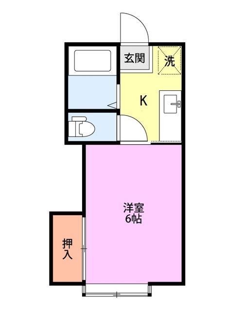 アイビーハウス(1K/2階)の間取り写真