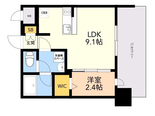 グランフォーレ博多ウォーターフロント(1LDK/7階)の間取り写真