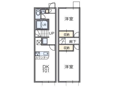アーバンコート(2DK/1階)の間取り写真