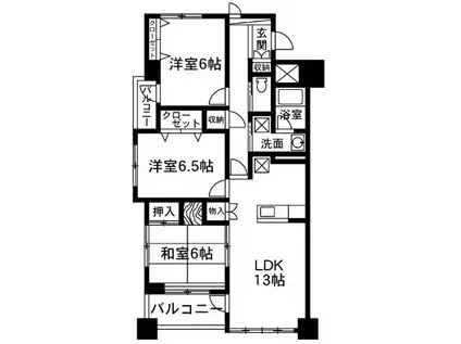 アドヴァンスナガイ II(3LDK/4階)の間取り写真