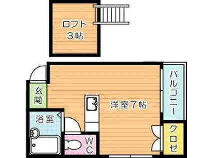 サングレイス小倉(ワンルーム/1階)の間取り写真