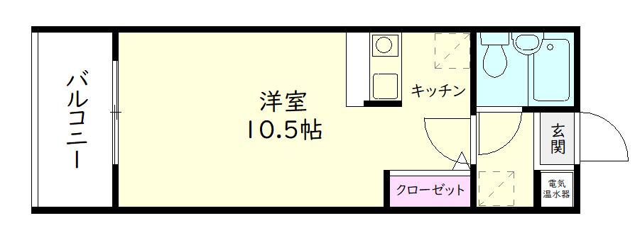 ニチレオZ(1K/2階)の間取り写真