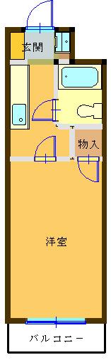 立木マンション(1K/2階)の間取り写真