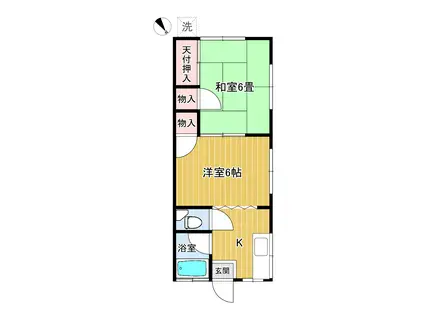 大塚ハイツ(2K/1階)の間取り写真