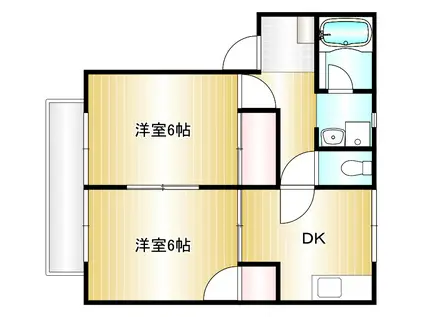 星の郷コーポ A(2DK/2階)の間取り写真