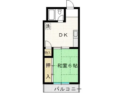 ニューライフ(1DK/3階)の間取り写真