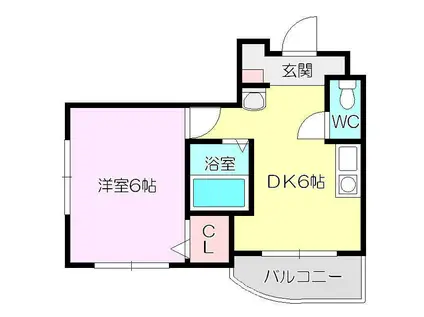 メイト瑞光(1DK/3階)の間取り写真