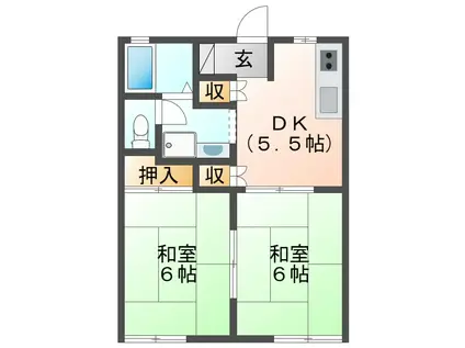 コーポタートル(2DK/1階)の間取り写真