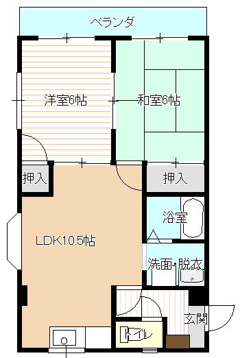 ラ・メゾンTK(2LDK/4階)の間取り写真