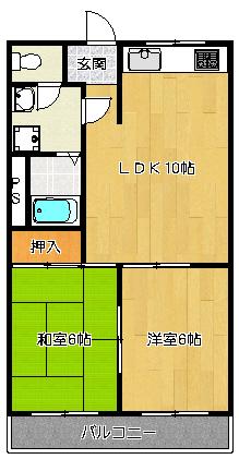 サンライズマンション(2LDK/2階)の間取り写真
