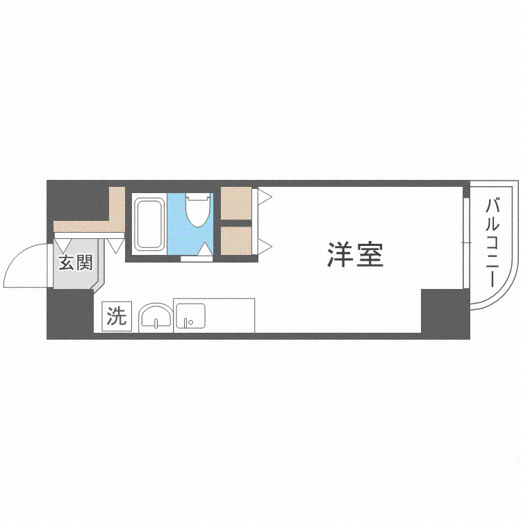 メゾンクレスト円山公園(1K/2階)の間取り写真