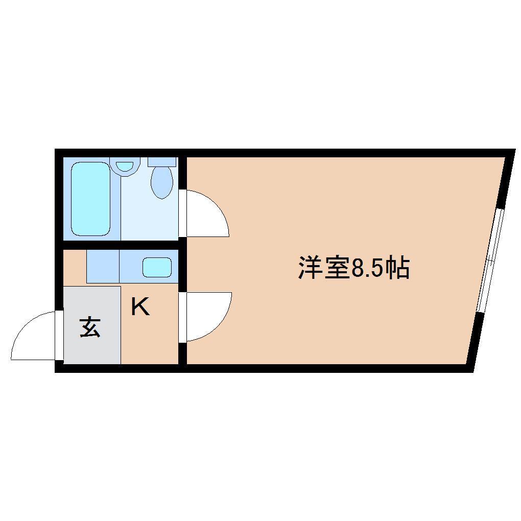 諏訪東生駒ビル(ワンルーム/4階)の間取り写真