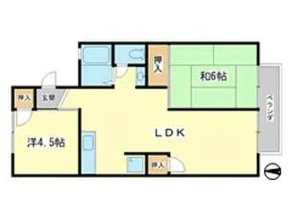 センチュリー7(2LDK/2階)の間取り写真