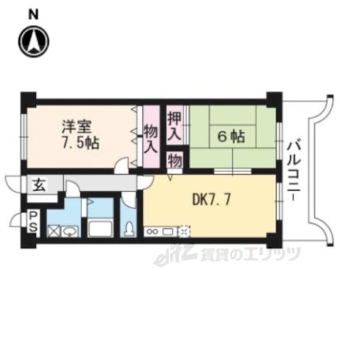 プレステージ(2LDK/2階)の間取り写真