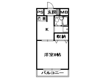 ピアシティ三田(1K/5階)の間取り写真