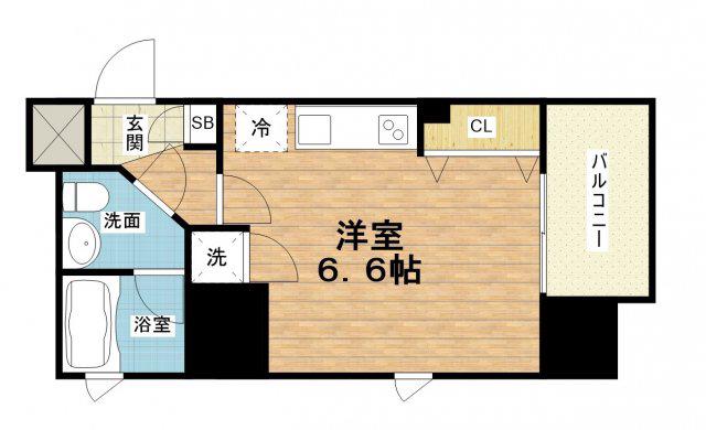 レジディア谷町(ワンルーム/12階)の間取り写真