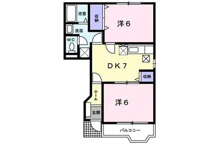 ジョイタカハシX(2DK/1階)の間取り写真